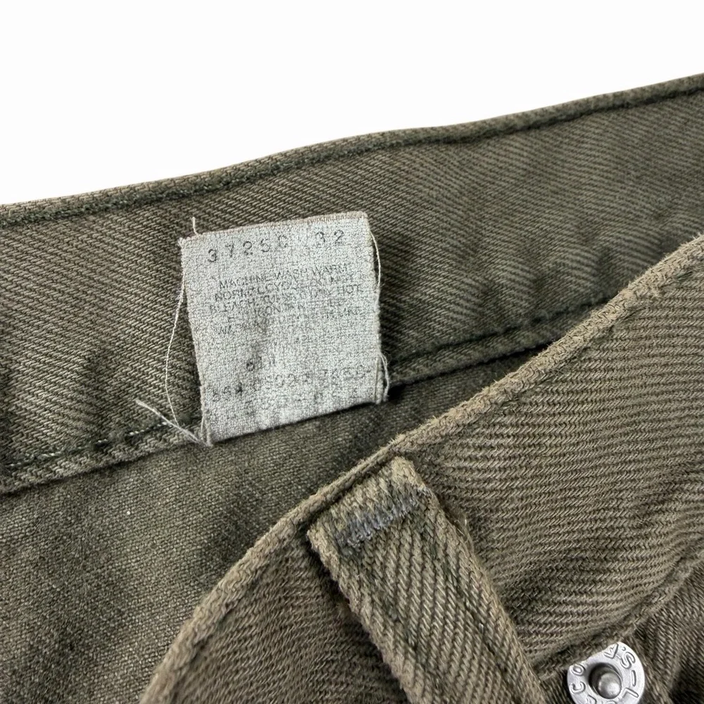 VTG Levi's 550 Relaxed Fit Moss Green Denim Jean Men W34 L32 Red Tab Made In USA